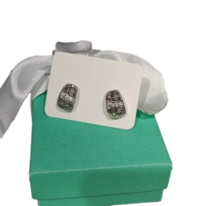 Sterling Silver, Marcasite+ Clear CZs Earrings